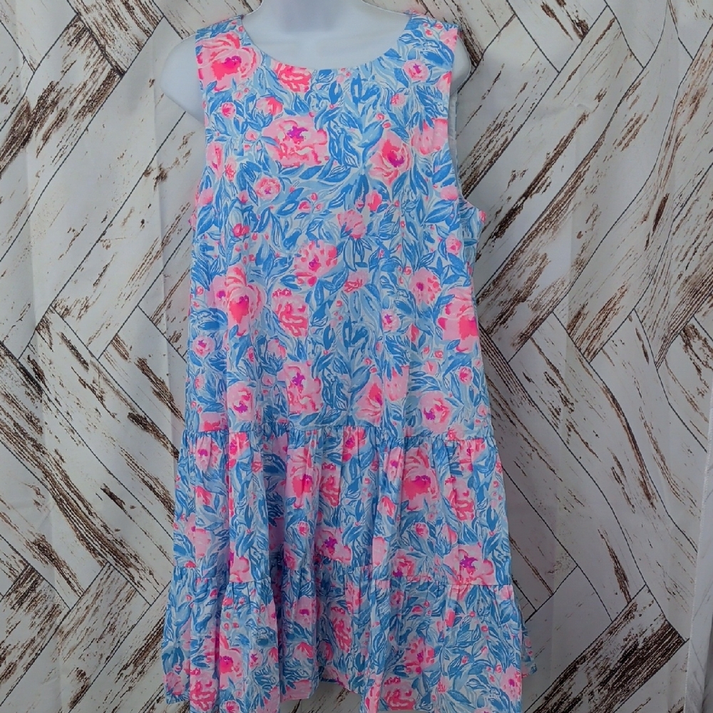 Lilly Pulitzer Trina Dress in Bondi Blue My‎ Little Peony - Picture 2 of 8